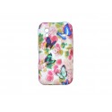 Coque pour Samsung S5830 Galaxy Ace silicone fleurs roses papillons bleus + film protection écran offert