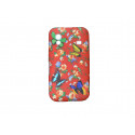Coque pour Samsung S5830 Galaxy Ace silicone rouge papillons multicolores + film protection écran offert