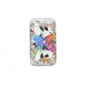 Coque pour Samsung S5830 Galaxy Ace silicone blanche papillon multicolore + film protection écran offert
