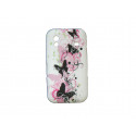 Coque pour Samsung S5830 Galaxy Ace silicone papillons noirs et roses + film protection écran offert