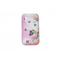 Coque pour Samsung S5830 Galaxy Ace silicone rose papillons noirs + film protection écran offert