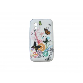 Coque pour Samsung S5830 Galaxy Ace silicone papillons et cercles multicolores+ film protection écran offert