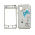 Coque pour Samsung S5830 Galaxy Ace semi-intégrale oiseau nud bleu + film protection écran offert