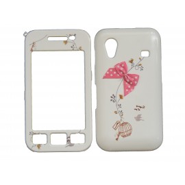 Coque pour Samsung S5830 Galaxy Ace semi-intégrale oiseau nud rose + film protection écran offert