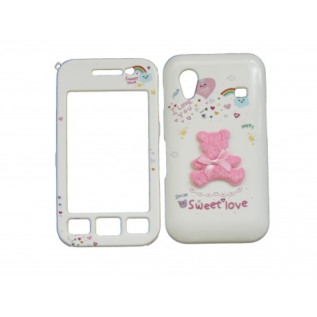 Coque pour Samsung S5830 Galaxy Ace semi-intégrale ourson rose + film protection écran offert