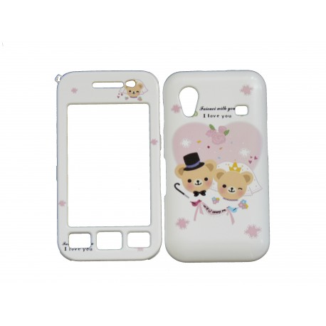 Coque pour Samsung S5830 Galaxy Ace semi-intégrale oursons cur rose + film protection écran offert