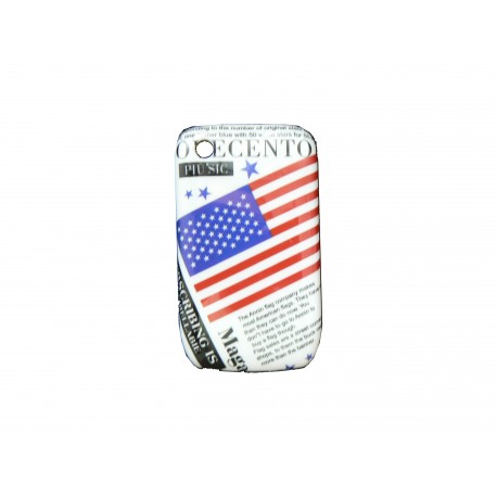 Coque pour Blackberry Curve 8520 journal Etats-Unis/USA+ film protection écran offert