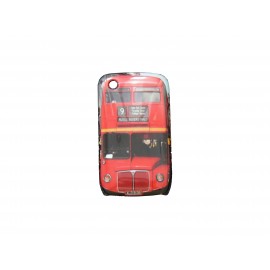 Coque pour Blackberry 8520 Curve Bus rouge Angleterre/UK + film protection écran offert