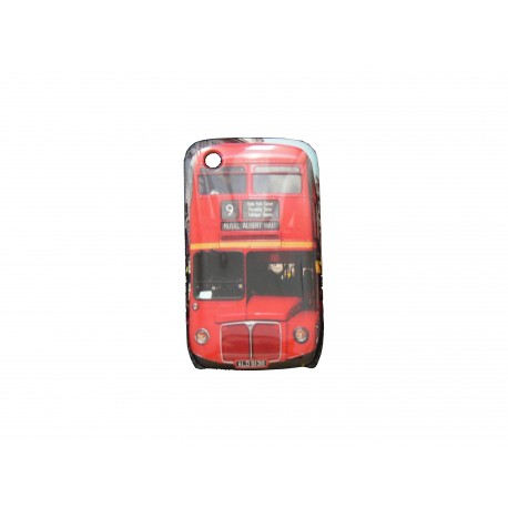 Coque pour Blackberry 8520 Curve Bus rouge Angleterre/UK + film protection écran offert