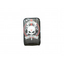 Coque pour Blackberry 8520 Curve tête de mort noire + film protection écran offert