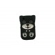 Coque pour Blackberry 8520 Curve silicone chien noir + film protection écran offert