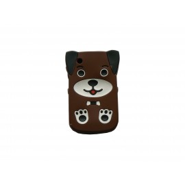 Coque pour Blackberry 8520 Curve silicone chien marron + film protection écran offert