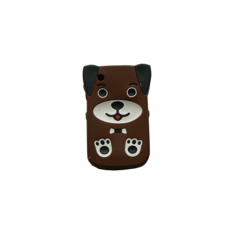 Coque pour Blackberry 8520 Curve silicone chien marron + film protection écran offert