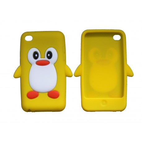 Coque silicone pour Ipod Touch 4 pingouin jaune + film protection écran