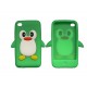 Coque silicone pour Ipod Touch 4 pingouin vert+ film protection écran