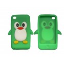 Coque silicone pour Ipod Touch 4 pingouin vert+ film protection écran