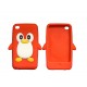 Coque silicone pour Ipod Touch 4 pingouin rouge + film protection écran