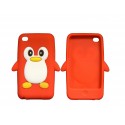 Coque silicone pour Ipod Touch 4 pingouin rouge + film protection écran