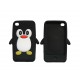 Coque silicone pour Ipod Touch 4 pingouin noir + film protection écran