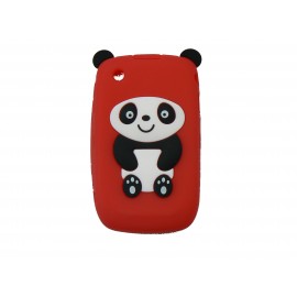 Coque silicone pour Blackberry 8520 curve panda rouge oreilles noires + film protection ecran offert