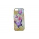 Coque pour Iphone 5 papillons violets et roses + film protection écran offert