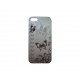 Coque pour Iphone 5 rayée papillons gris + film protection écran offert