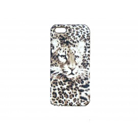 Coque pour Iphone 5 tigre beige + film protection écran offert