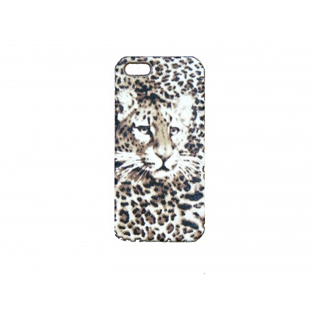 Coque pour Iphone 5 tigre beige + film protection écran offert