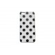 Coque pour Iphone 5 blanche pois noirs + film protection écran offert