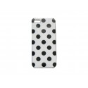 Coque pour Iphone 5 blanche pois noirs + film protection écran offert