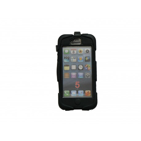 Coque pour Iphone 5 intégrale et incassable noire version 2+ film protection écran offert