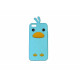 Coque pour Iphone 5 silicone poussin bleu turquoise + film protection écran offert