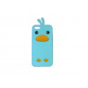 Coque pour Iphone 5 silicone poussin bleu turquoise + film protection écran offert