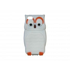 Coque pour Iphone 5 silicone hibou blanc + film protection écran offert