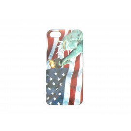 Coque pour Iphone 5 drapeaux Etats Unis/USA statue de la liberté  + film protection écran offert