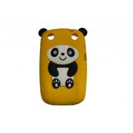 Coque pour Blackberry Curve 9320 silicone panda jaune oreilles noires + film protection écran offert