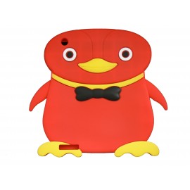 Coque silicone Ipad 2/3 nouvel Ipad pingouin rouge + film protection écran offert