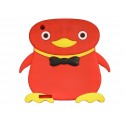 Coque silicone Ipad 2/3 nouvel Ipad pingouin rouge + film protection écran offert