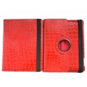 Pochette Ipad 2/3 nouvel Ipad simili-cuir rouge crocodile + film protection écran