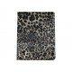 Pochette Ipad 2/3 nouvel Ipad simili-cuir léopard gris + film protection écran