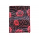 Pochette Ipad 2/3 nouvel Ipad simili-cuir fleurs rouges + film protection écran