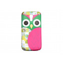 Coque pour Samsung Galaxy S4 Mini / I9190 hibou vert + film protection écran offert