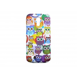 Coque pour Samsung Galaxy S4 Mini / I9190 hibou multicolore + film protection écran offert