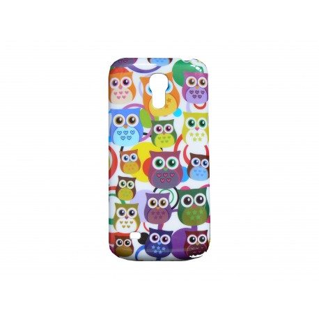 Coque pour Samsung Galaxy S4 Mini / I9190 hibou multicolore + film protection écran offert