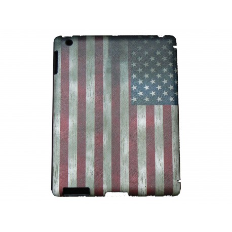Pochette Ipad 2/3 nouvel Ipad drapeau USA/Etats-Unis vintage version 6 + film protection écran