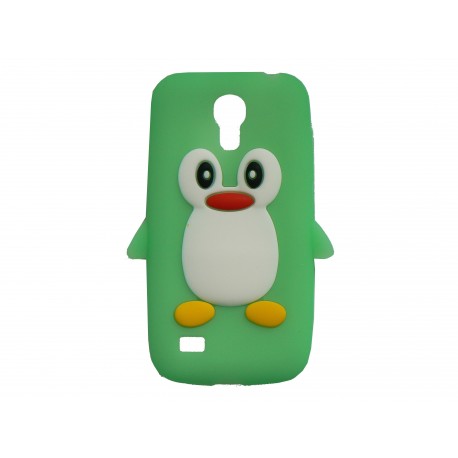 Coque silicone pour Samsung Galaxy S4 Mini / I9190 pingouin vert + film protection écran offert