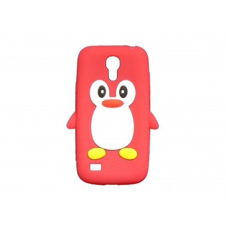 Coque silicone pour Samsung Galaxy S4 Mini / I9190 pingouin rouge + film protection écran offert