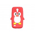 Coque silicone pour Samsung Galaxy S4 Mini / I9190 pingouin rouge + film protection écran offert
