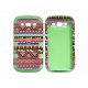 Coque pour Samsung Galaxy S3 / I9300 "Maya" rose verte semi-intégrale+ film protection écran offert