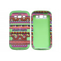 Coque pour Samsung Galaxy S3 / I9300 "Maya" rose verte semi-intégrale+ film protection écran offert